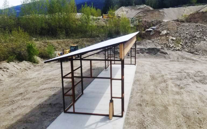 Steel structure custom built for saw mill work area