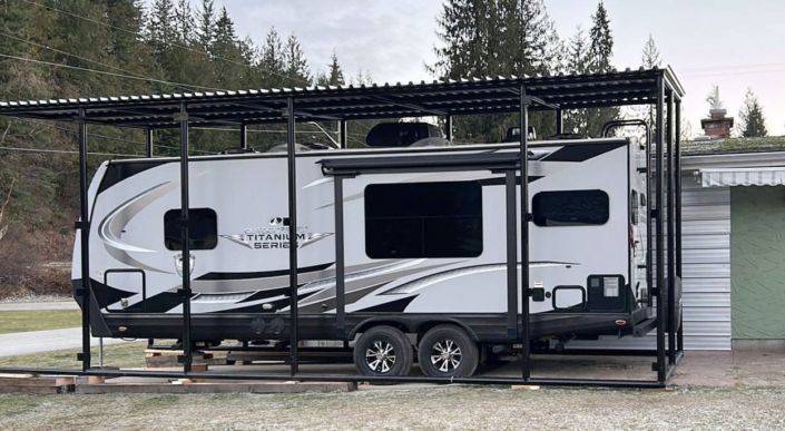 Custom RV storage shelter Custom RV storage shelter