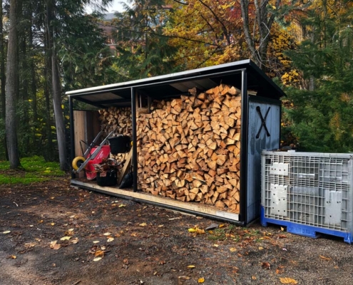 Custom large wood shed